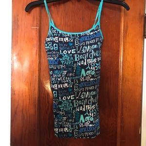 Blue Aeropostale cami with built in bra